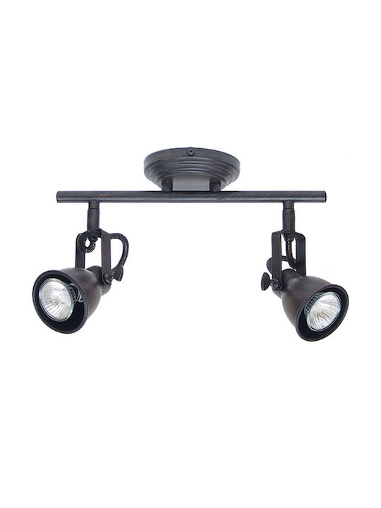 Zambelis Lights Διπλό Σποτ με Ντουί GU10 σε Καφέ Χρώμα 17140